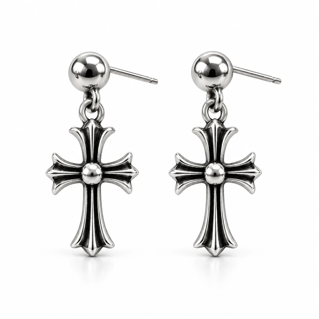 Cross Drop Earrings